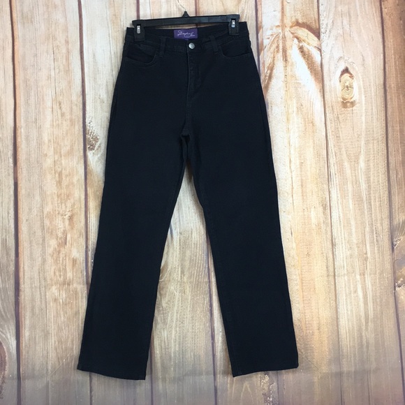 💸NYDJ High Waist Straight Leg Black jean size 4 - Picture 3 of 8
